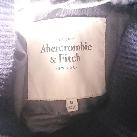 Abercrombie & Fitch Navy toggle Wool  Coat With zip off Hood Womens Medium - Picture 5 of 16